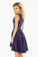Load image into Gallery viewer, Exclusive dress with longer back - Navy blue 175-3
