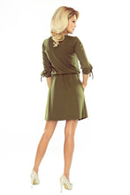 Load image into Gallery viewer, 176-2 EWA - sports dress with bindings on the sleeves - KHAKI