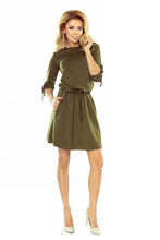 Load image into Gallery viewer, 176-2 EWA - sports dress with bindings on the sleeves - KHAKI