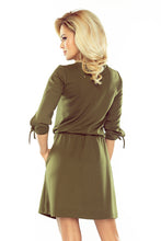 Load image into Gallery viewer, 176-2 EWA - sports dress with bindings on the sleeves - KHAKI