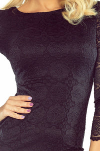 180-1 Dress with lace - black