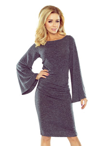 185-1 Gray sweater with flared sleeve