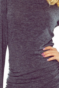 185-1 Gray sweater with flared sleeve