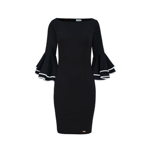 188-2 CARMEN Dress with Spanish sleeves - black