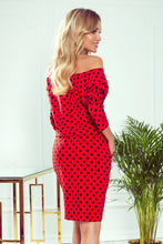 Load image into Gallery viewer, Numoco 189-8 Sports dress with neckline at the back - red + black polka dots