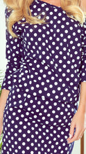 Load image into Gallery viewer, Numoco 189-9 Sports dress with neckline at the back - navy blue + white polka dots