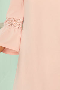 190-1 MARGARET dress with lace on the sleeves - pastel pink