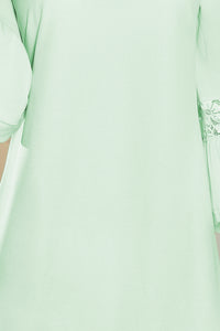 190-4 MARGARET dress with lace on the sleeves - mint