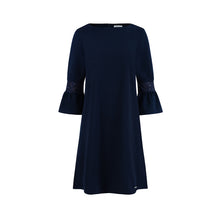 Cargar imagen en el visor de la galería, Numoco 190-6 MARGARET dress with lace on the sleeves - Navy Blue