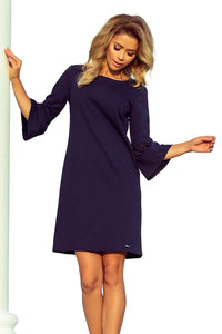 Numoco 190-6 MARGARET dress with lace on the sleeves - Navy Blue