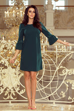 Load image into Gallery viewer, 190-7 MARGARET dress with lace on the sleeves - dark green