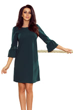 Load image into Gallery viewer, 190-7 MARGARET dress with lace on the sleeves - dark green