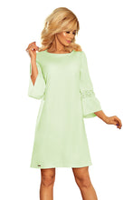 Load image into Gallery viewer, 190-9 MARGARET dress with lace on the sleeves - pistachio