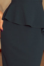 Load image into Gallery viewer, 192-1 Elegant midi dress with frill - green