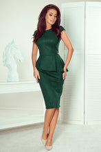 Load image into Gallery viewer, Numoco 192-10 Elegant midi dress with frill - green