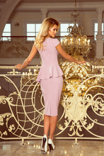 Load image into Gallery viewer, 192-2 Elegant midi dress with frill - LILA