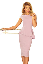 Load image into Gallery viewer, 192-2 Elegant midi dress with frill - LILA