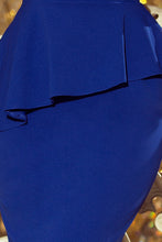 Load image into Gallery viewer, 192-7 Elegant midi dress with frill - royal blue