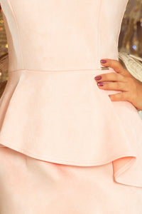 192-8 Elegant midi dress with frill - royal blue