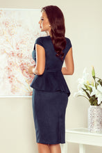 Load image into Gallery viewer, Numoco 192-9 Elegant midi dress with frill - navy blue