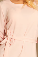 Load image into Gallery viewer, 193-2 MAYA Dress with flounces and belt - pastel pink