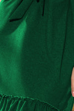 Cargar imagen en el visor de la galería, 193-8 MAYA Dress with flounces and belt - green color