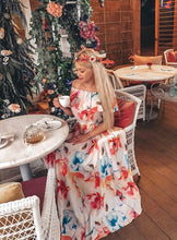 Load image into Gallery viewer, Numoco 194-1 Long dress with frill - colorful painted flowers
