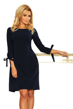 Load image into Gallery viewer, 195-5 ALICE Dress with bows - navy blue