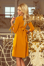 Load image into Gallery viewer, 195-6 ALICE Dress with bows - mustard color