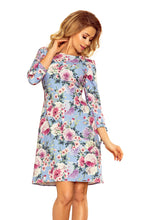 Load image into Gallery viewer, Numoco 195-9 ALICE Dress with bows - Blue + flowers
