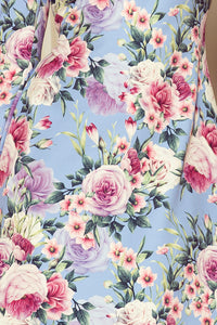 Numoco 195-9 ALICE Dress with bows - Blue + flowers