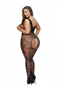 BACI BODYSTOCKING BLACK PATTERNED 50008-33