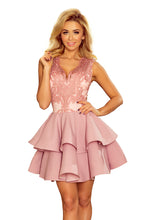 Load image into Gallery viewer, 200-5 CHARLOTTE - Exclusive dress with lace neckline - pastel pink