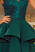 Load image into Gallery viewer, 200-6 CHARLOTTE - Exclusive dress with lace neckline - GREEN