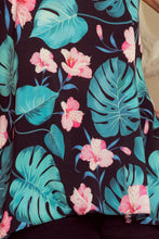 Load image into Gallery viewer, 201-2 Airy blouse with two pockets - black + leaves