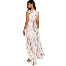 Load image into Gallery viewer, V-neck High Slit Floral Chiffon Flowy Dress