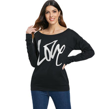 Load image into Gallery viewer, Love Pattern Dropped Shoulder Sweatshirt