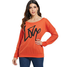 Load image into Gallery viewer, Love Pattern Dropped Shoulder Sweatshirt