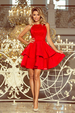Load image into Gallery viewer, 205-1 LAURA flared dress with lace - red