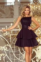 Load image into Gallery viewer, 206-2 DEVI Flared dress - black embroidery