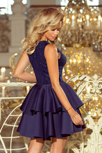 Load image into Gallery viewer, 207-2 ALEXIS - Exclusive dress with lace neckline - NAVY BLUE