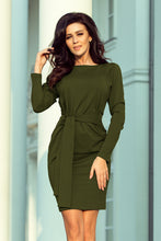 Load image into Gallery viewer, Numoco 209-5 Dress with a wide tied belt - KHAKI