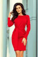 Load image into Gallery viewer, Numoco 209-6 Dress with a wide tied belt - Red