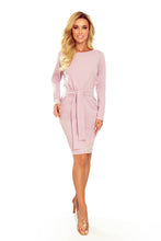 Cargar imagen en el visor de la galería, Numoco 209-7 Dress with a wide tied belt - heather