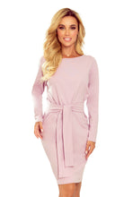 Cargar imagen en el visor de la galería, Numoco 209-7 Dress with a wide tied belt - heather