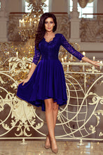 Load image into Gallery viewer, Numoco 210-4 NICOLLE - dress with longer back with lace neckline - ROYAL BLUE
