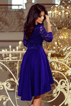 Load image into Gallery viewer, Numoco 210-4 NICOLLE - dress with longer back with lace neckline - ROYAL BLUE