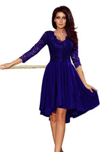 Load image into Gallery viewer, Numoco 210-4 NICOLLE - dress with longer back with lace neckline - ROYAL BLUE