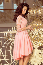 Load image into Gallery viewer, Numoco 210-7 NICOLLE - dress with longer back with lace neckline - pastel pink