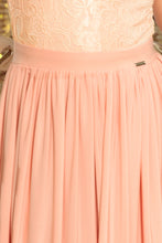 Load image into Gallery viewer, 211-5 LEA long dress with lace neckline - light pink